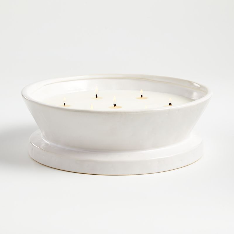 Meechelle Large White Candle + Reviews | Crate and Barrel | Crate & Barrel