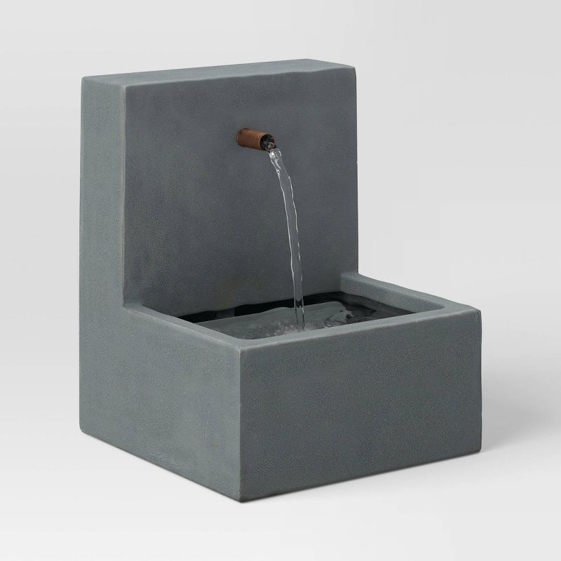 16" Concrete Cascading Fountain Cement Gray - Smith & Hawken™ | Target
