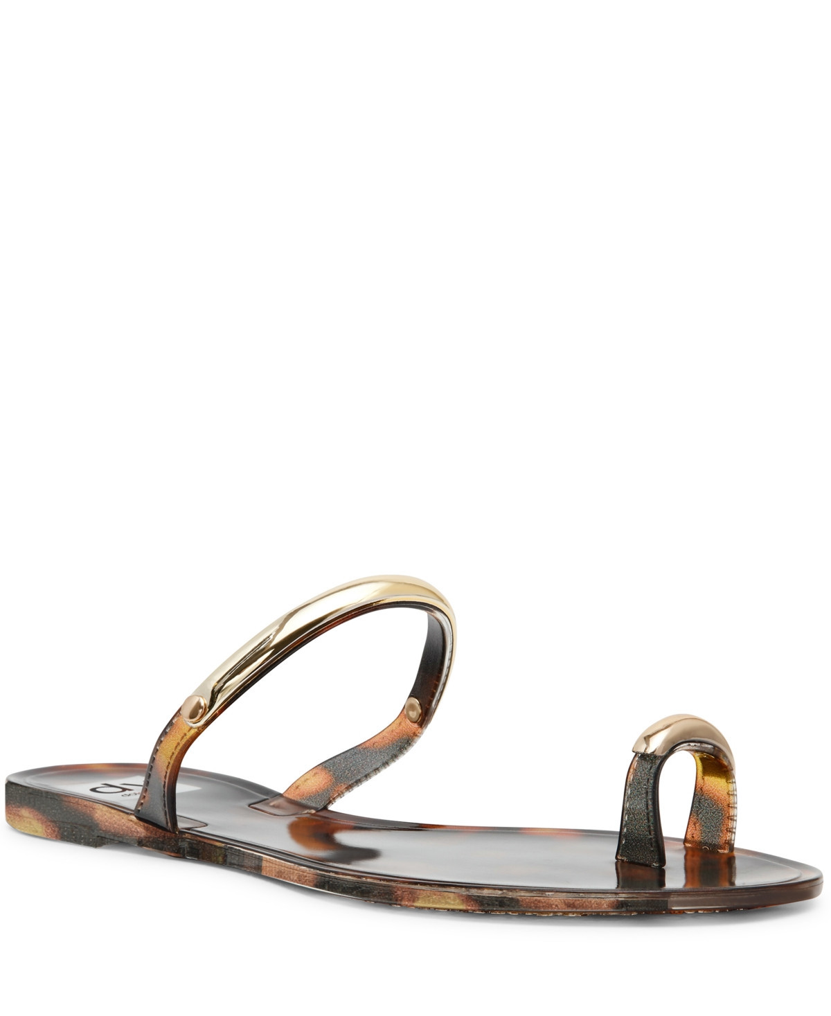 Dv Dolce Vita Women's Ivonna Embellished Toe Ring Jelly Flat Sandals - Tortoise | Macy's
