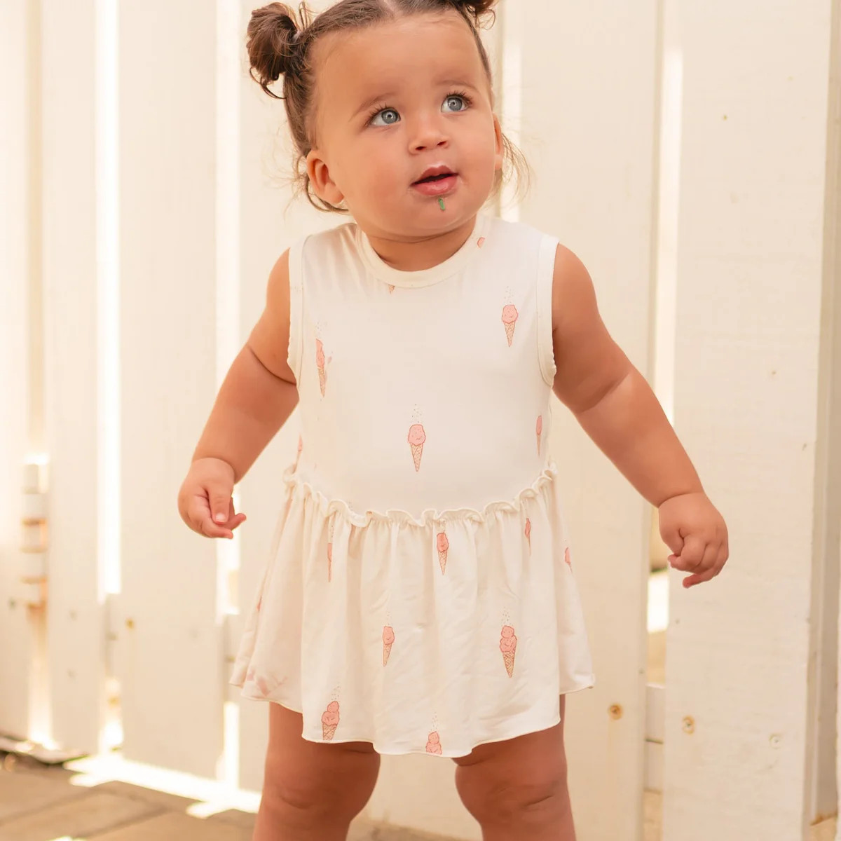 Infant Tank and Skirt Onesie in Pink Ice Cream | Silks Design