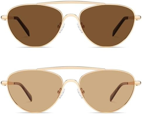 VANLINKER Polarized Trendy Aviator Metal Cat Eye Sunglasses for Women Men Retro Vintage Shades VL... | Amazon (US)