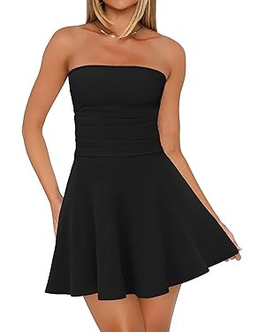 OFEEFAN Womens Tube Dresses Strapless Homecoming Graduation Formal Party Club Mini Dress Date Out... | Amazon (US)
