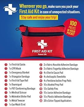 First Aid Kit - 100 Piece - Small First Aid Kit for Camping, Hiking, Backpacking, Travel, Vehicle... | Amazon (US)