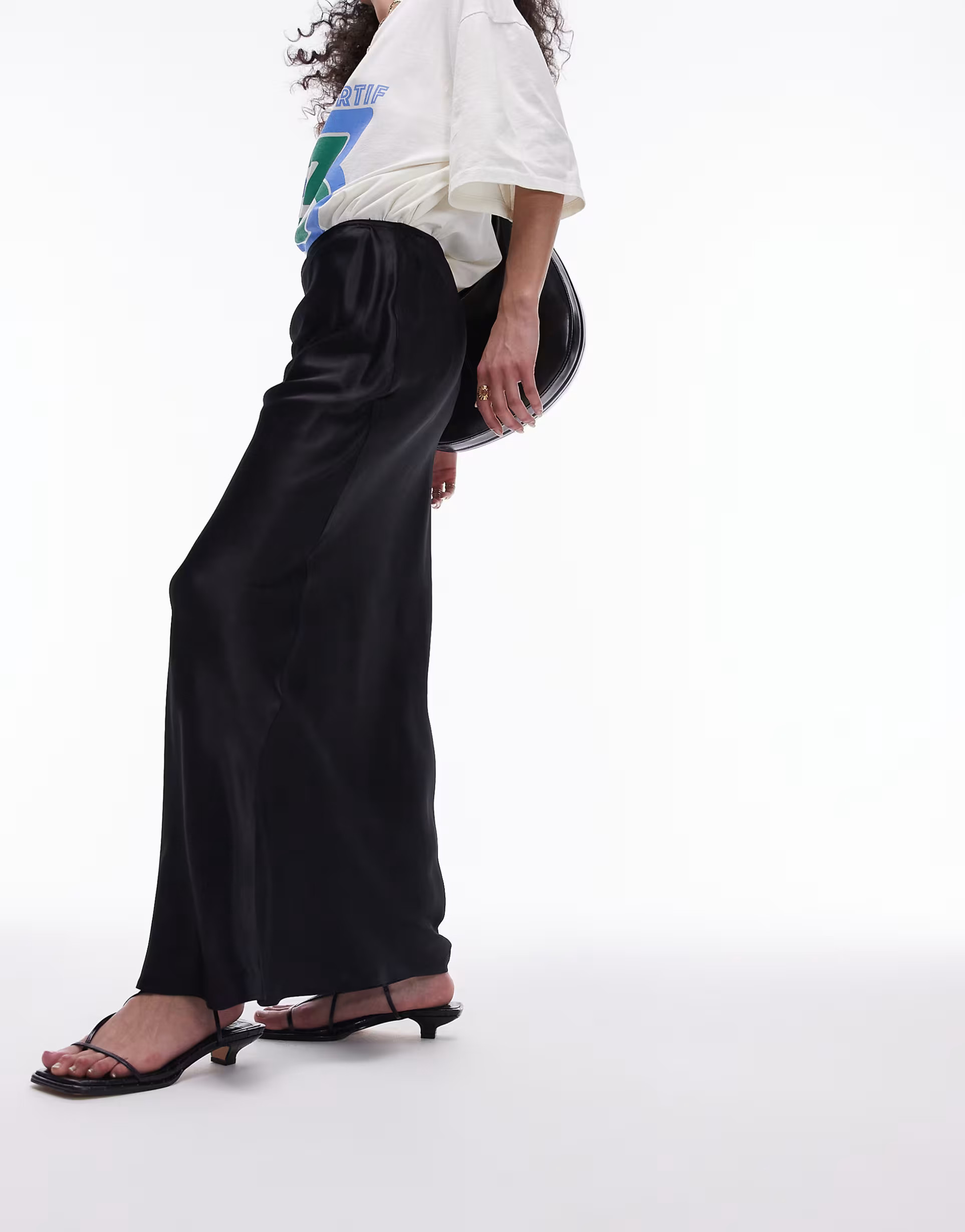Topshop satin maxi bias skirt in black | ASOS | ASOS (Global)