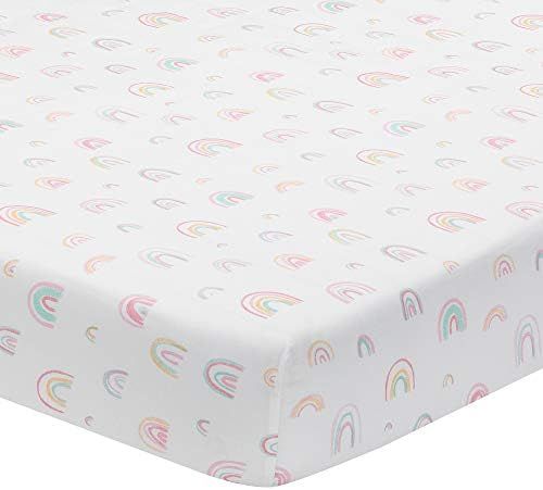 Amazon.com : Lambs & Ivy Watercolor Pastel Rainbow 100% Cotton Baby Fitted Crib Sheet : Baby | Amazon (US)