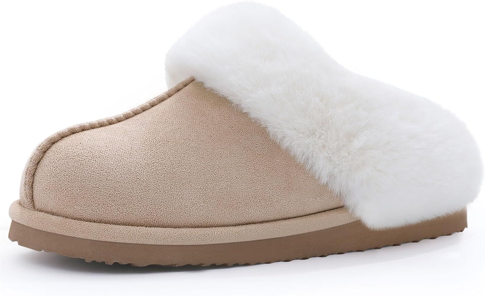 Litfun Fuzzy House Slippers for Women Fluffy Memory Foam Suede Slippers with Faux Fur Collar Indo... | Amazon (US)