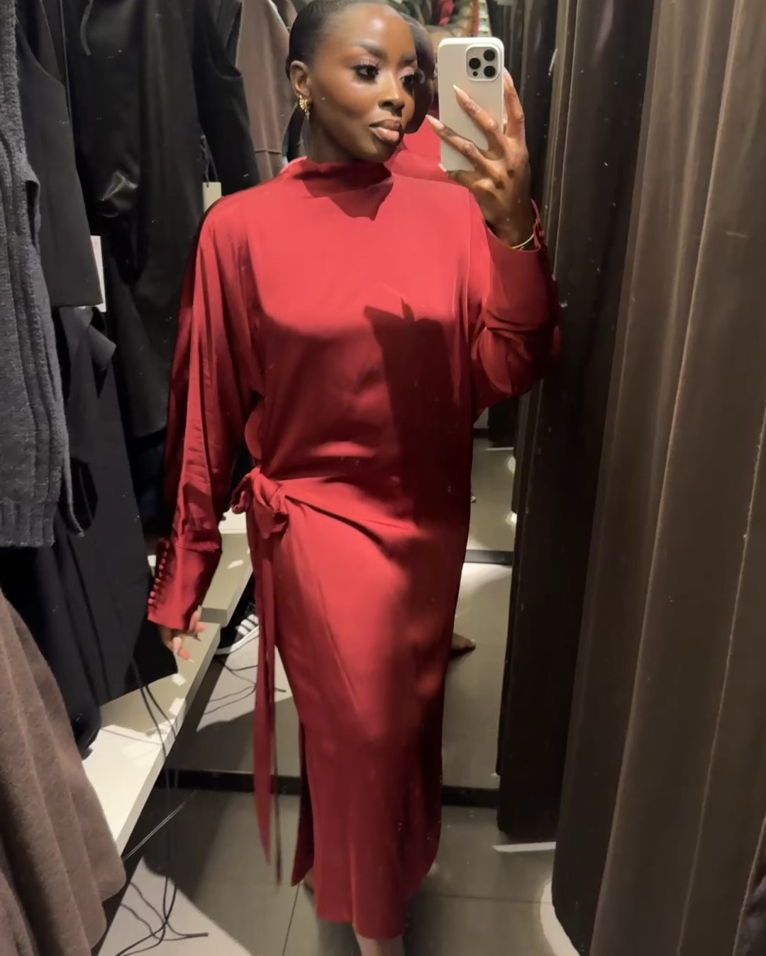 Just had to try on this red evening dress from Zara because it looked so interesting! Wearing a medium. Cute for family photos or holiday photos. 

#LTKFindsUnder100 #LTKStyleTip #LTKBeauty