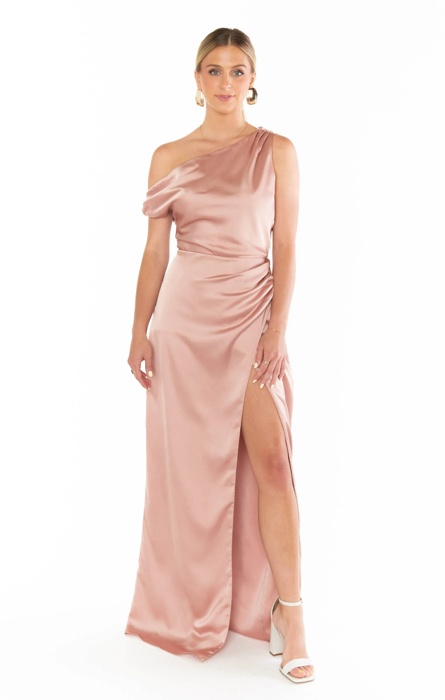 Jodie Dress, in Rose Gold Luxe Satin, Size: 2XL | Show Me Your Mumu | Show Me Your Mumu