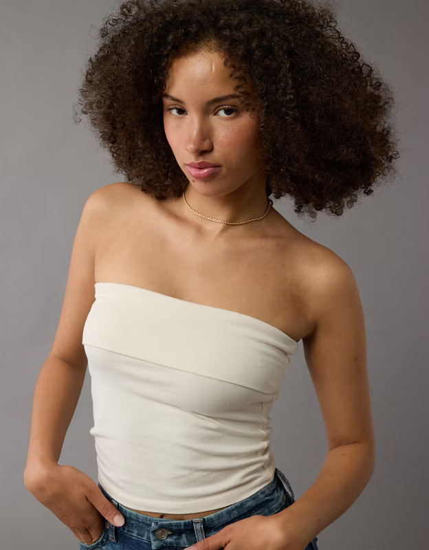 AE It Knit Foldover Tube Top | American Eagle Outfitters (US & CA)