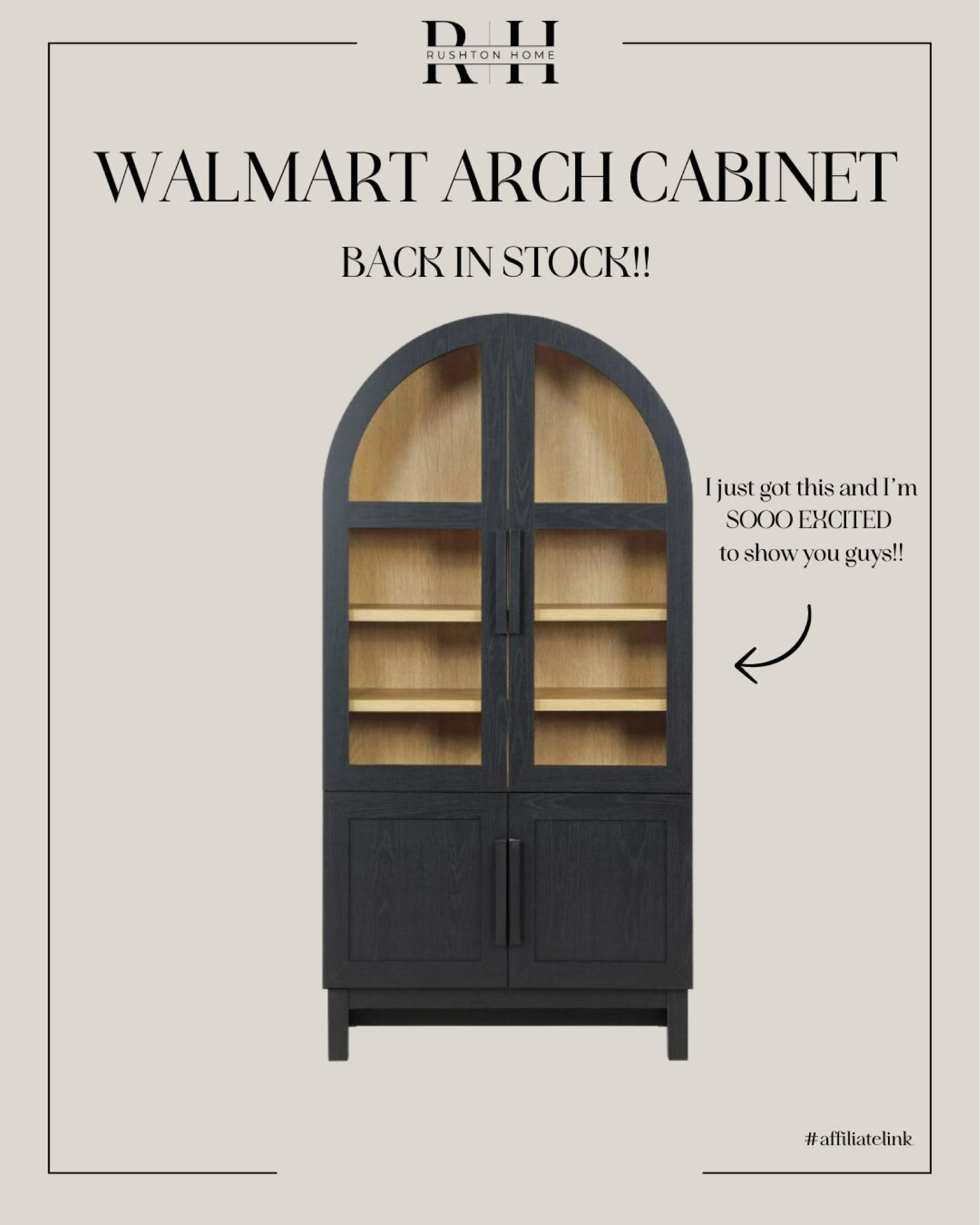 This Walmart arch cabinet is back in stock!! I love this one 🖤

Arch Cabinet, display cabinet, dining room cabinet, display shelf, decor shelf

#LTKHome