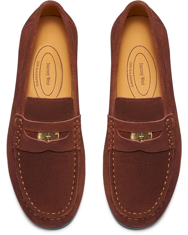 Journey West Ivy Style Suede Slip-on Penny Loafers Shoes for Women | Amazon (US)