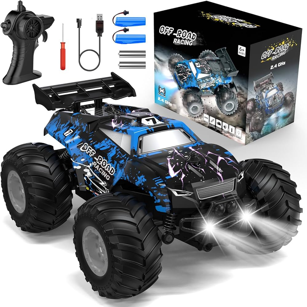 Remote Control Car, All-Terrain Remote Control Truck for Boys, Rechargeable Rc Truck with LED, 1:... | Amazon (US)