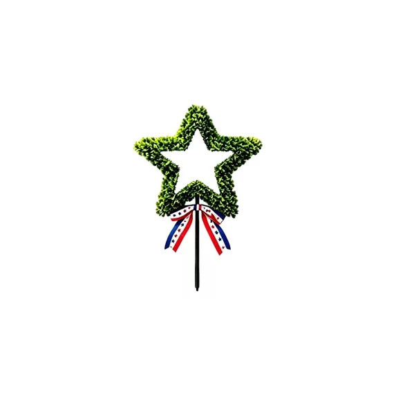 14" Independence Day Patriotic One Star Topiary Tree, Artificial Green Foliage Potted Plant, Star... | Walmart (US)