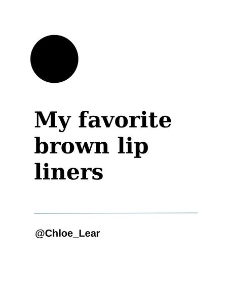 My favorite brown lip liners from Sephora.
#lipliner #sephora #makeup

#LTKFestival #LTKGiftGuide #LTKbeauty