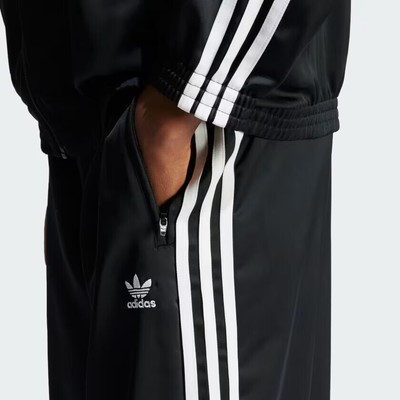 adidas originals ADICOLOR Satin Wide Leg Track PANTS Black | eBay US