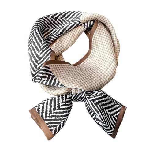Pemilosci Long Silk Scarf for Women - Fashion Hair Head Neck & Purse Scarf - Houndstooth & Twill | Amazon (US)