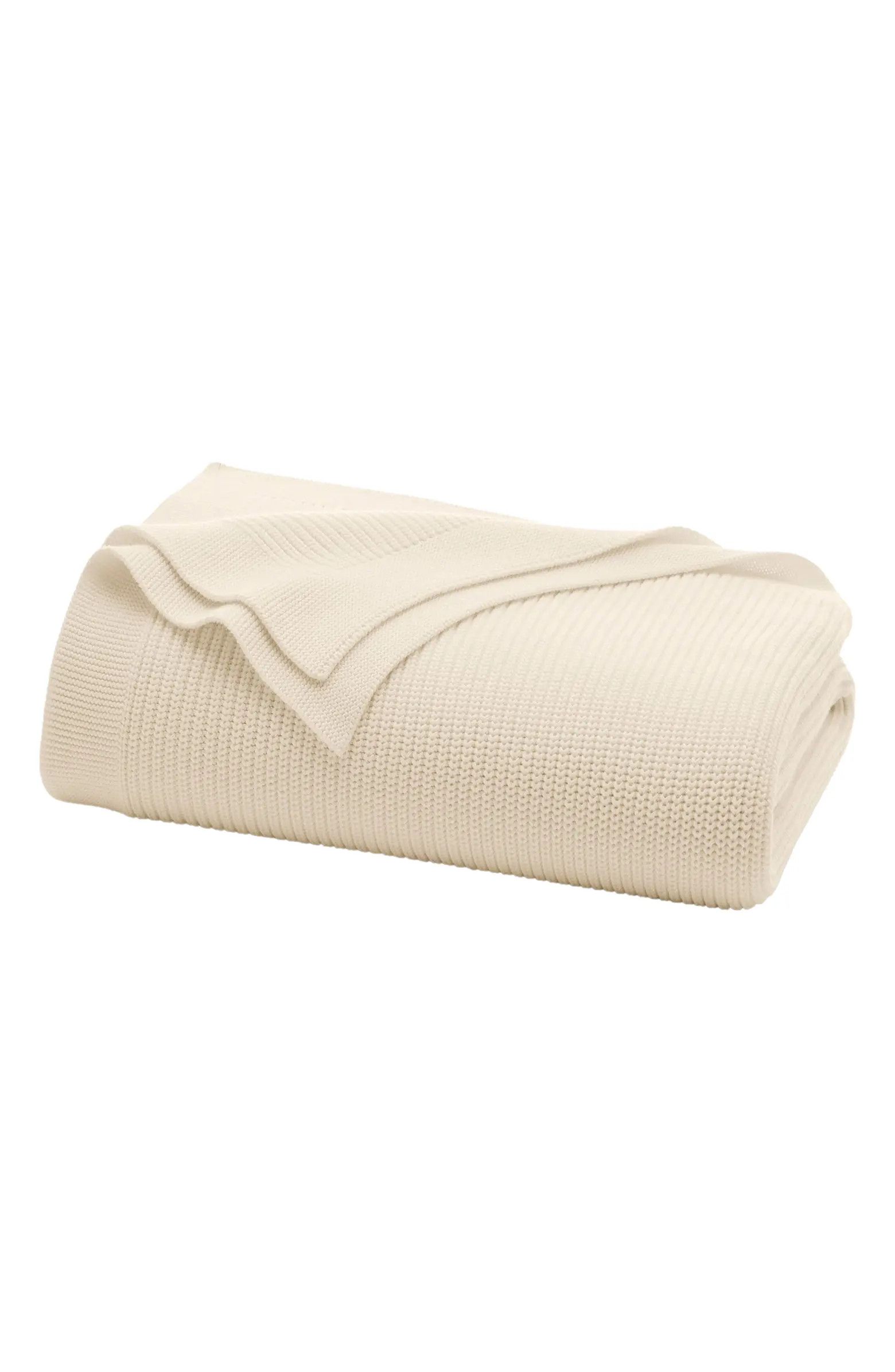 Organic Cotton Shaker Stitch Throw Blanket | Nordstrom