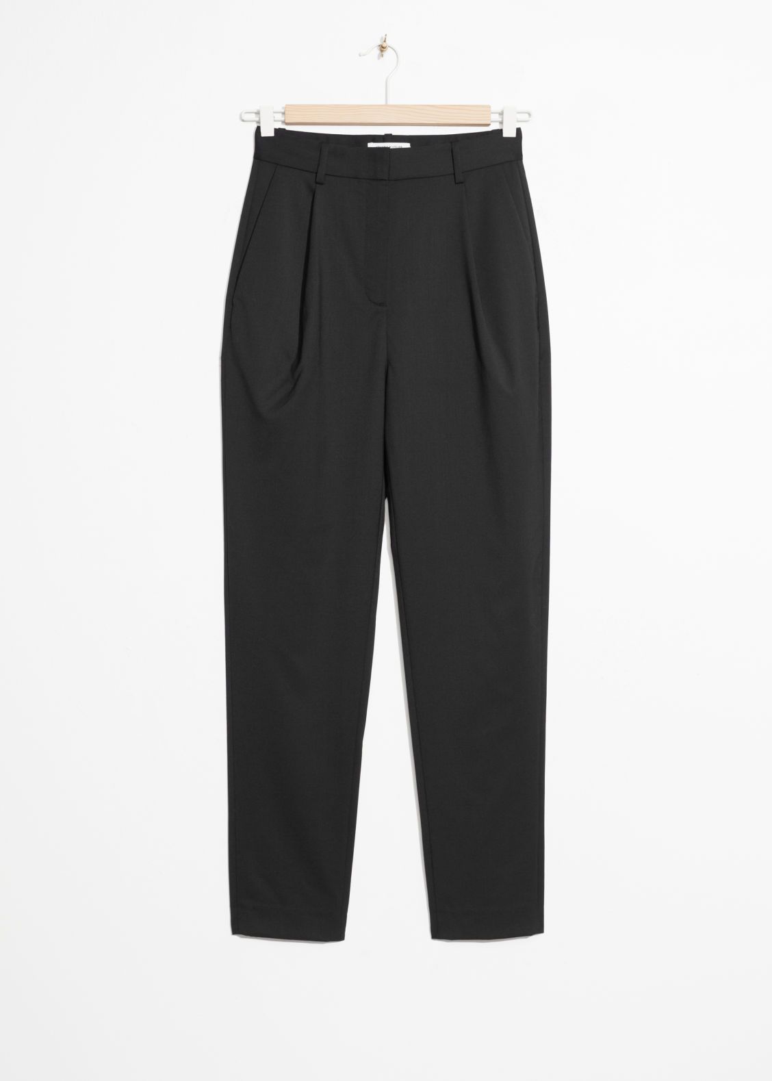 High Waisted Tapered Trousers - Black | & Other Stories (EU + UK)