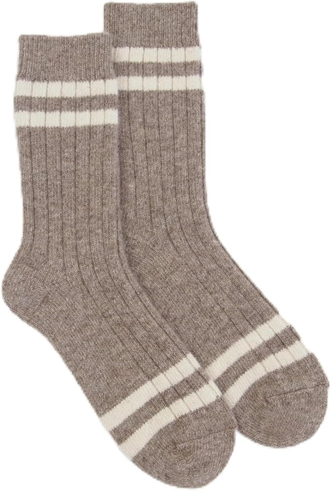 92% Merino Wool Socks Crew Cozy Heavyweight Hiking Travel Winter Super- Soft Socks, 100% Made in ... | Amazon (US)