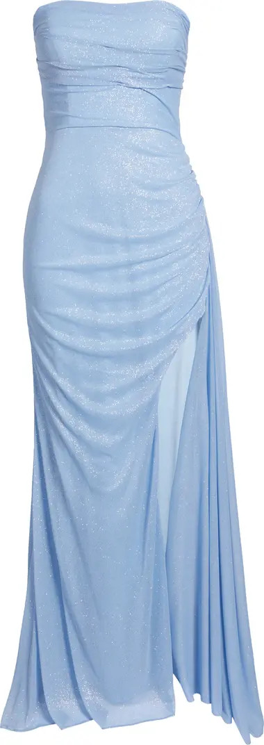 Jump Apparel Glitter Strapless Lace-Up Gown | Nordstrom | Nordstrom