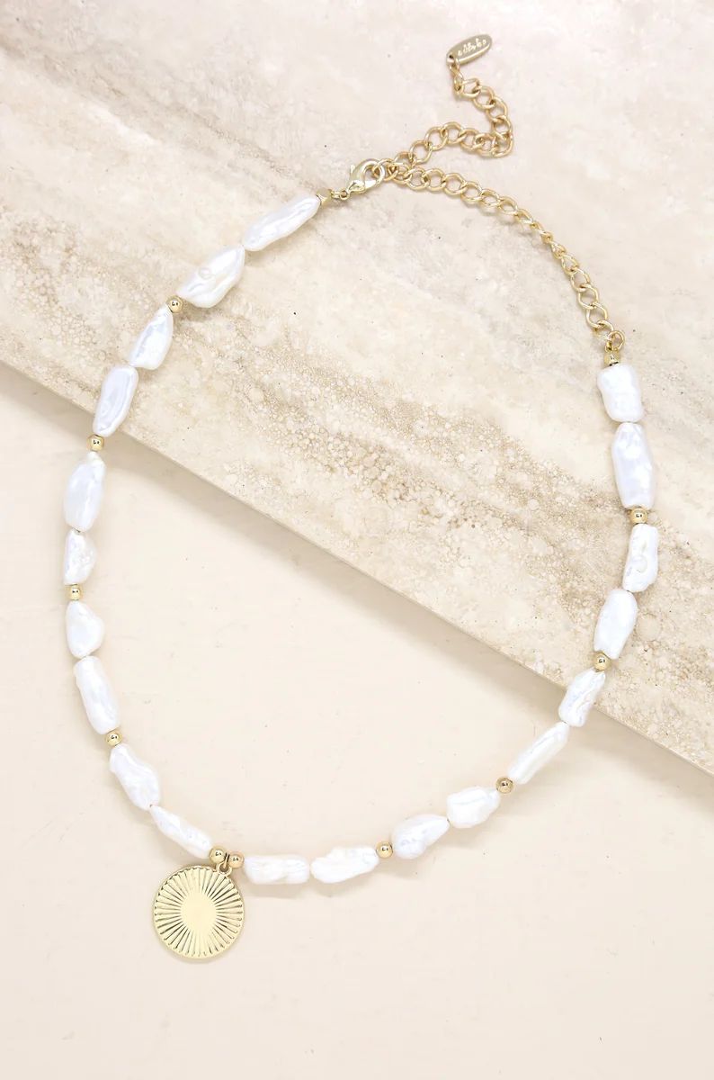 Paloma Pearl 18k Gold Plated Coin Necklace | Ettika