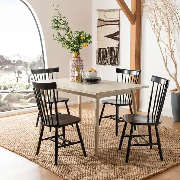 SAFAVIEH Black Spindle-back Dining Chairs (Set of 2) - 20.5" x 21" x 36" | Bed Bath & Beyond