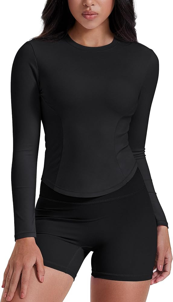 GYM RAINBOW Workout Tops for Women, Compression Gym Workout Athletic Underscrubs Tops Cropped Run... | Amazon (US)