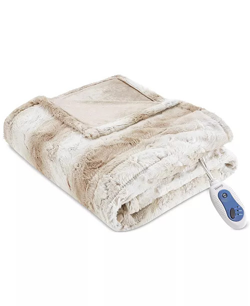 Zuri Electric Faux-Fur Throw, 50" x 70" | Macy's