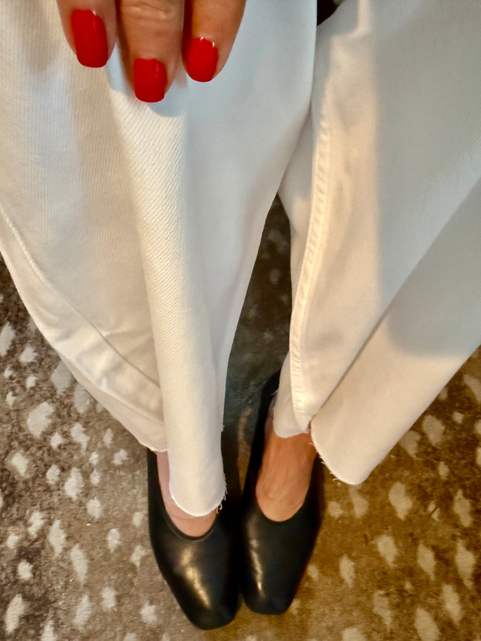 These are the best white jeans. Very light fabric for the warmer months. So chic and great quality! Flats are so comfy and go with everything. I adore a black + white outfit with a pop of color such as this necklace - on sale - I linked. My nail shade is Poppy Red and I linked the nail kit as well. It’s been life changing for me -plant based polish with long wear that dries instantly (!!!) and super easy removal. Nail health is important to me. #lauracarsonmiller #lowrisejeans #whitejeans #blackflats #necklaces

#LTKgrwm #LTKdayinmylife #LTKBeauty