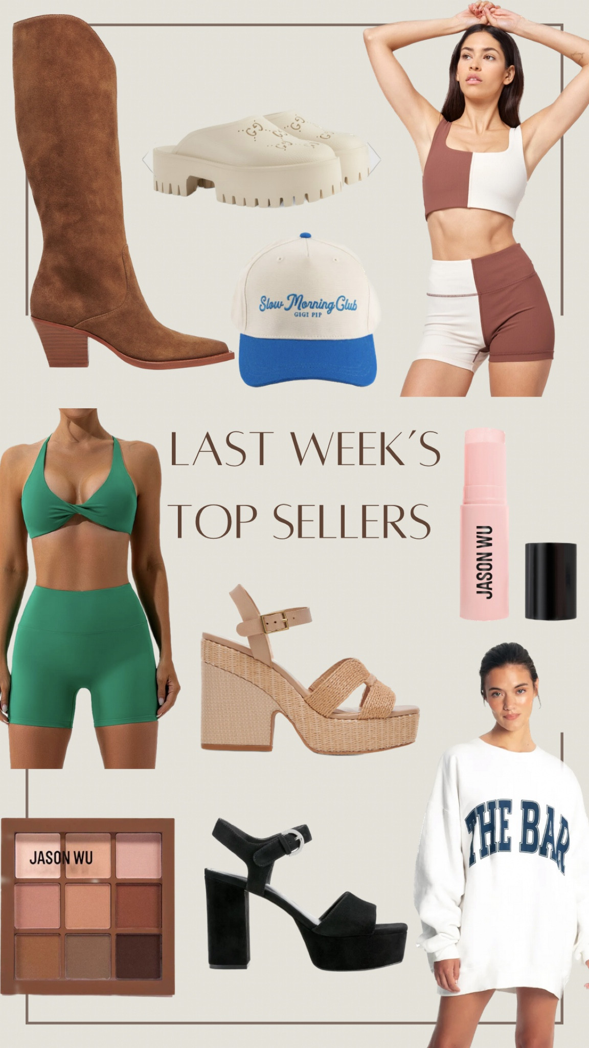 Last Week’s Top Sellers:
1. Dolce Vita Raj Boots 
2. Dolce Vita Cale Heels - on sale! 
3. Marc Fisher Cynthia Heels - on sale! 
4. GG lookalike clogs 
5. Gigi Pip Trucker Hat - Code: Kristin15
6. The Bar Varisty Sweatshirt 
7. Amazon Workout Set
8. L*Space Workout Set
9. Jason Wu Eyeshadow Palette 
10. Jason Wu Collagen Primer 



#LTKFitness #LTKShoeCrush #LTKStyleTip
