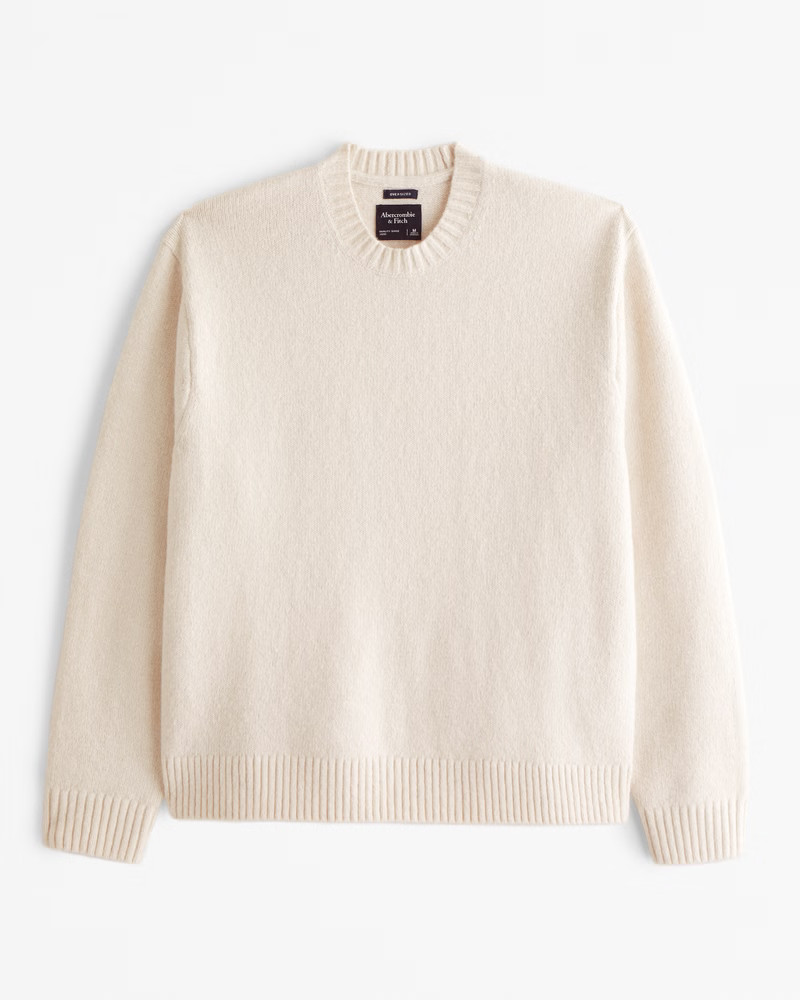 Men's Oversized Marled Crew Sweater | Men's Tops | Abercrombie.com | Abercrombie & Fitch (US)