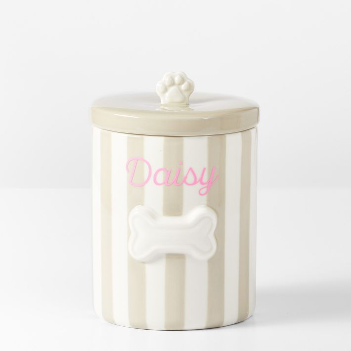 Striped Ceramic Dog Treat Jar | Mark and Graham