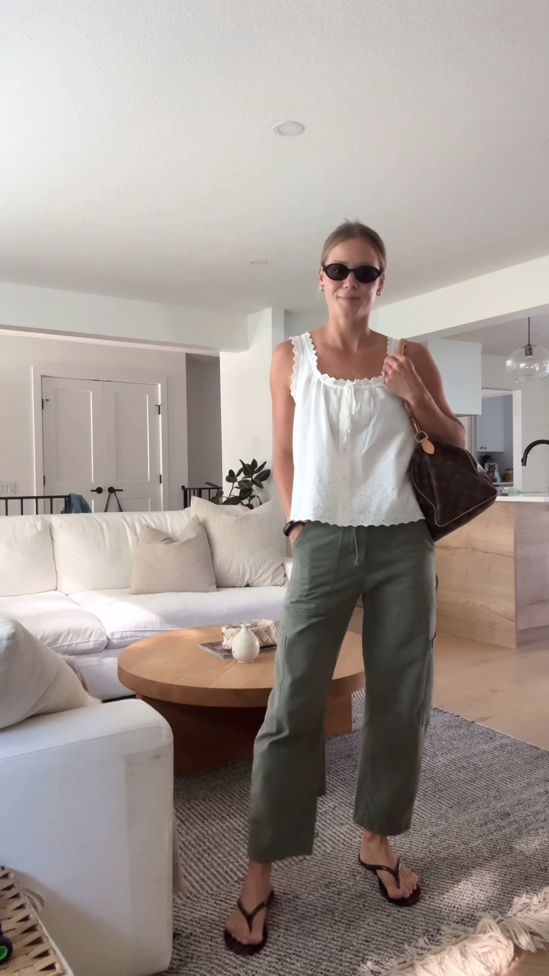 Easy breezy summer outfit with Pistola Sabrina pants (back in stock!), Gap top, Zara jelly sandals, and LV Speedy Soft 30 Crafty bag. Also love these sunglasses from Quince!

#LTKcanada #LTKsummer #LTKshoes