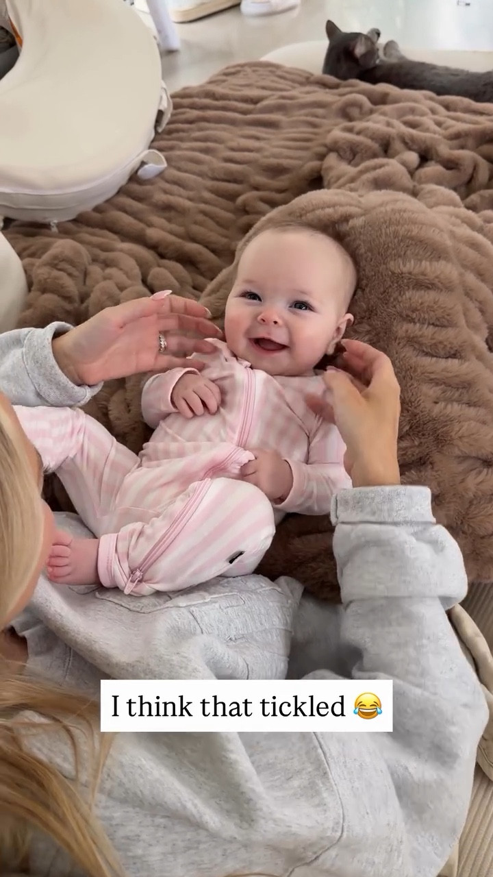 I think that tickled 😂 Sutton is wearing the cutest striped onesie from Kyte Baby💗💗 

#LTKmomlife #LTKdayinmylife #LTKBaby