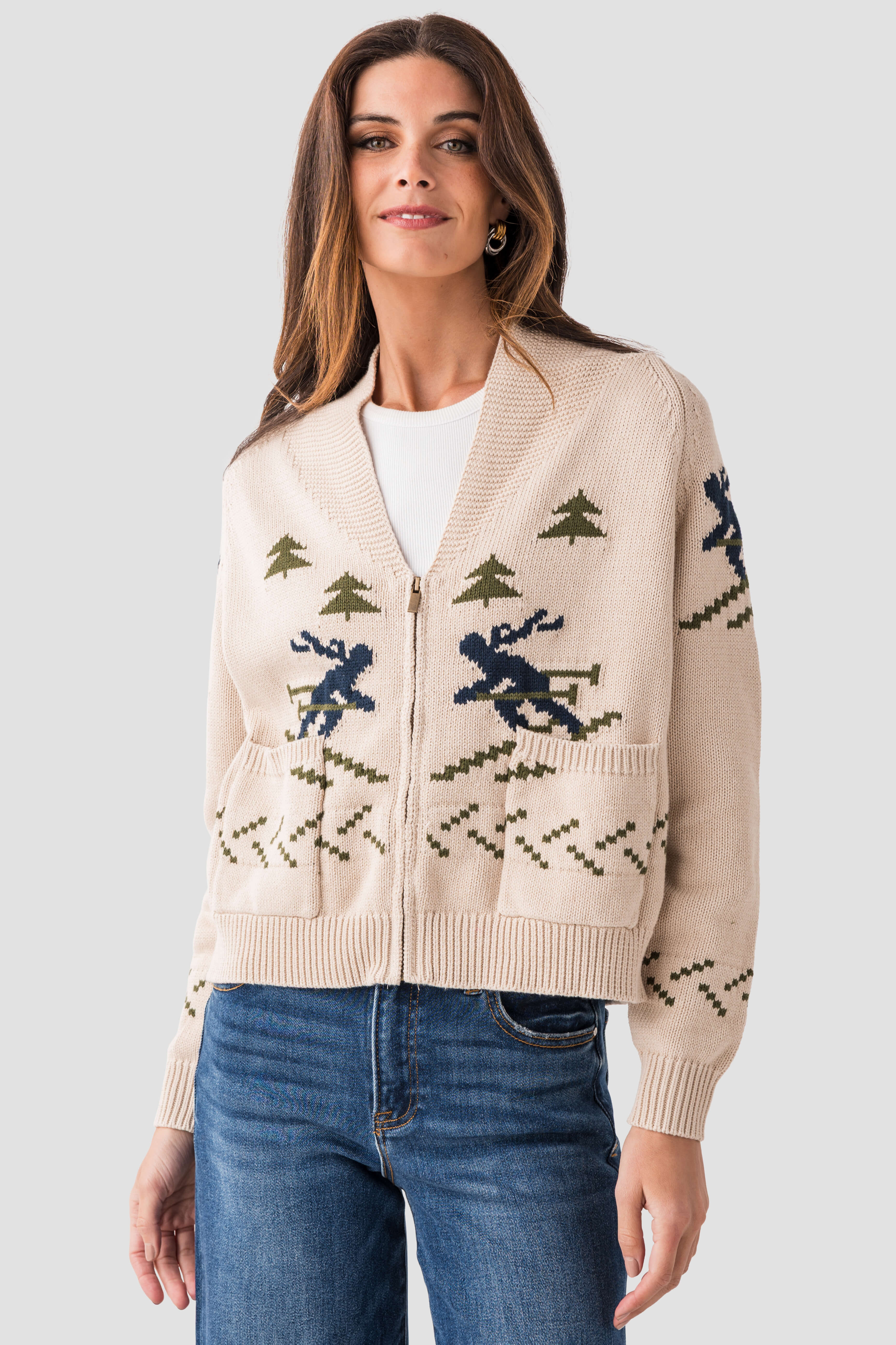Pink Pineapple Skier Cardigan | Social Threads
