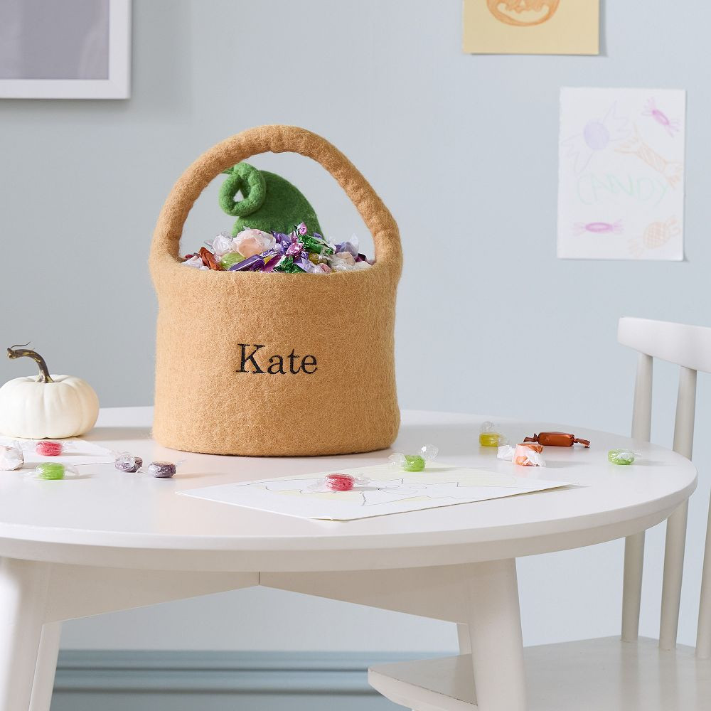 Halloween Felt Happy Pumpkin Treat Bucket | West Elm (US)