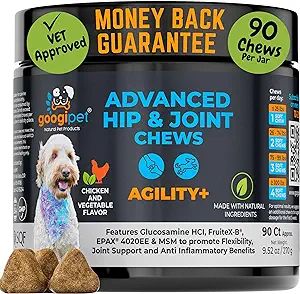 Googipet Hip and Joint Supplement for Dogs - Glucosamine for Dogs – Soft Chews w/ Green Lipped ... | Amazon (US)