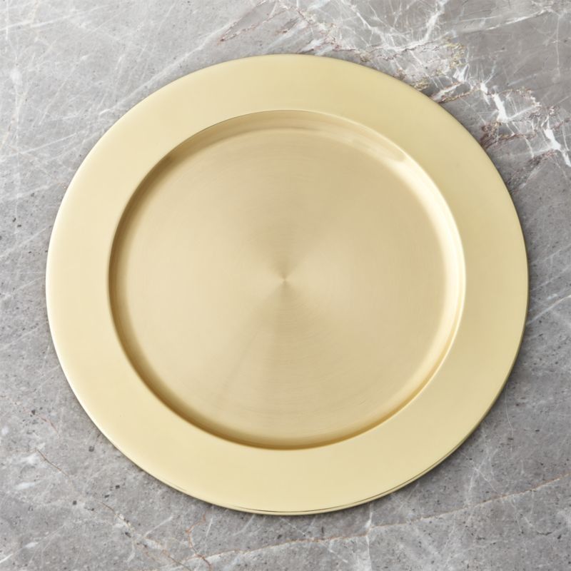 Gold-Plated Charger, Dining Room Decor, Tablescape, Charger Plates, Kitchen, Dining, Home Decor | Crate & Barrel
