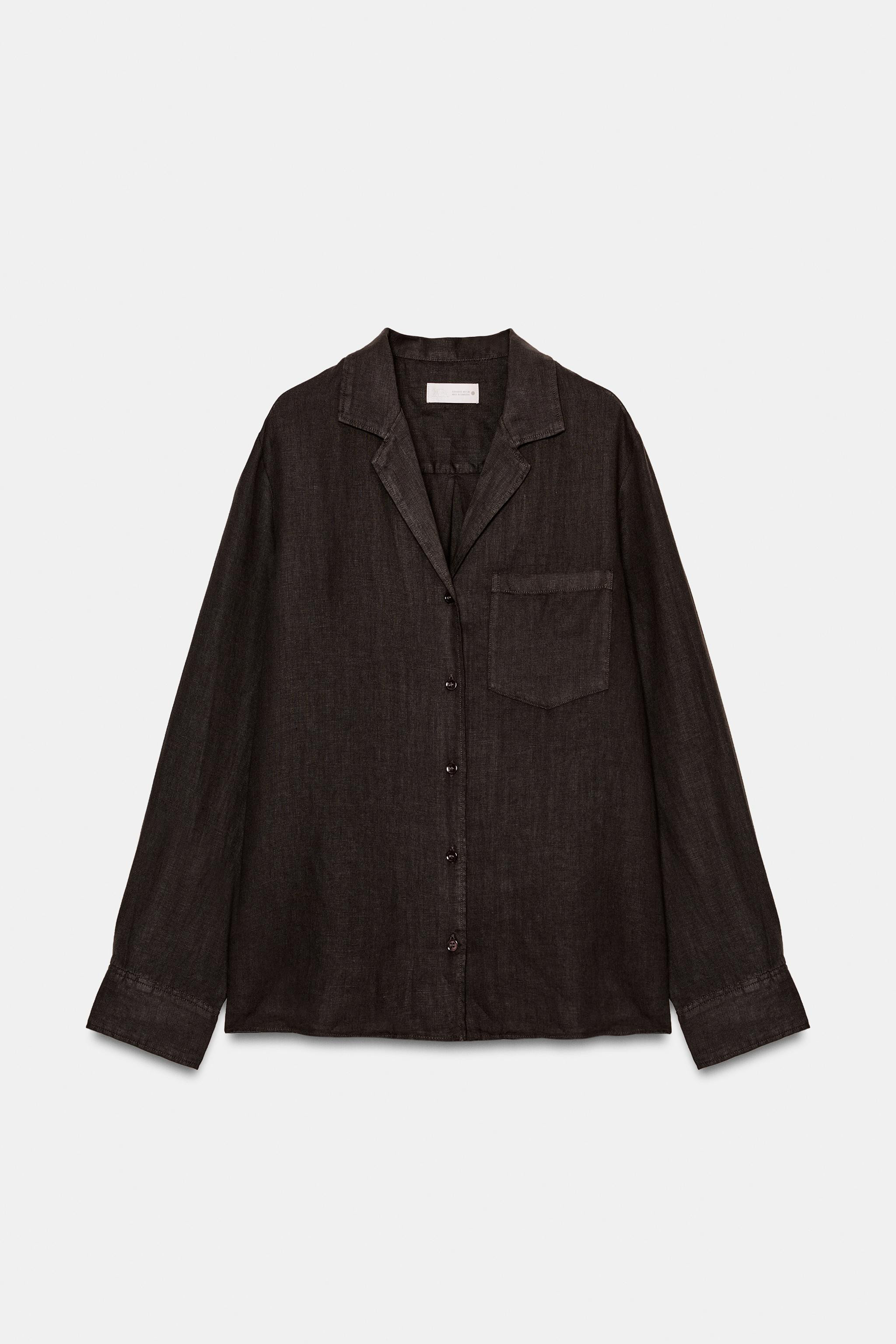 ZW COLLECTION LINEN POCKET SHIRT | Zara US
