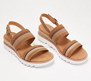 Skechers BOBS Desert Kiss Washable Sling Back Sandals - Tea | QVC