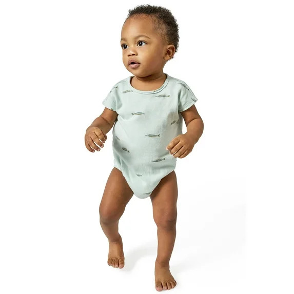 Modern Moments by Gerber Baby Boy Organic Dumpling Romper, Sizes 0/3 Months - 24 Months | Walmart (US)