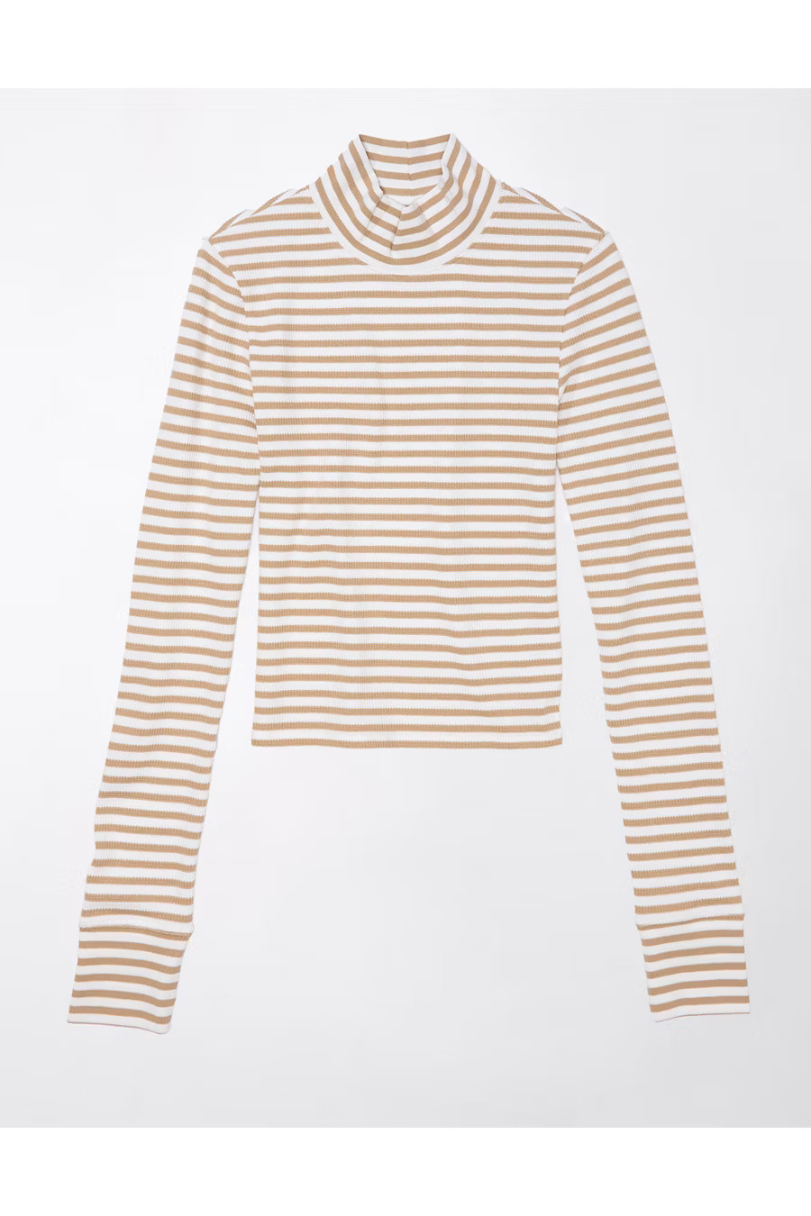 AE Long-Sleeve Cropped Hey Baby Mock Neck Tee | American Eagle Outfitters (US & CA)