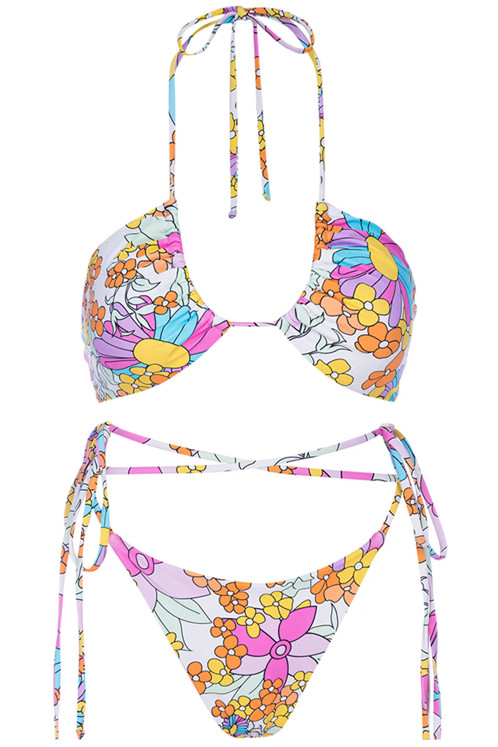 Floral Triangle Bikini Set | VETCHY LLC