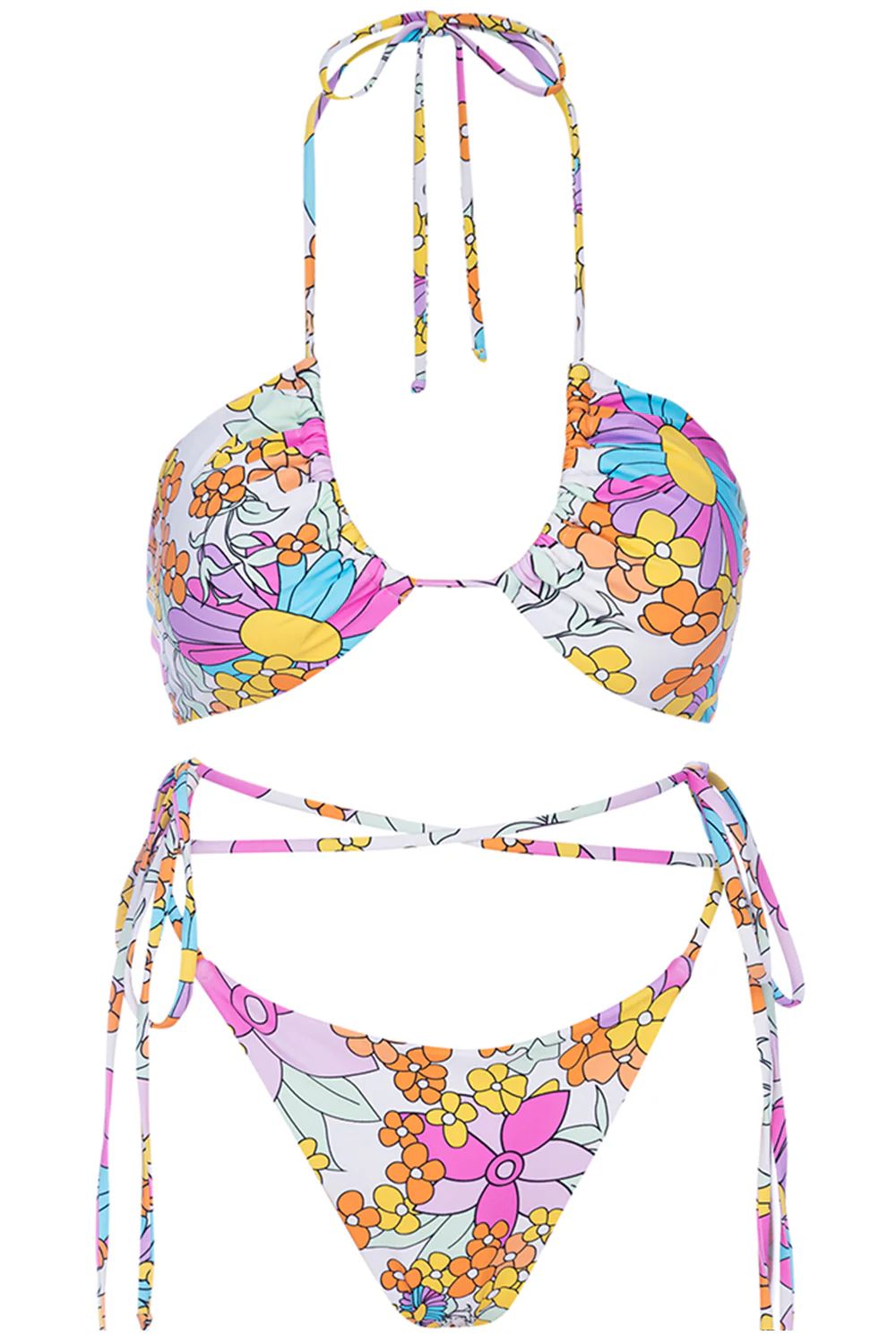 Floral Triangle Bikini Set | VETCHY