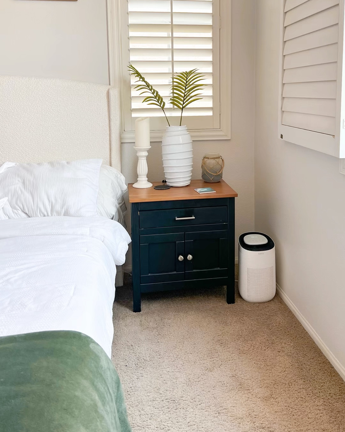 Hola bebes! If you want to improve your sleep 😴 get an air purifier. 

I didn’t realize how much air quality affects my 🛌 ☁️ 

✅ HEPA 13 Filtration. Medical-grade filtration captures 99.97% of particles 0.3 microns in diameter 

Love the mini air purifier from Sans 
So quiet and I love the design  

#LTKHome #LTKSaleAlert
