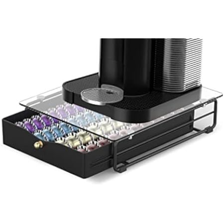 Everie Crystal Tempered Glass Top Organizer Drawer Holder Compatible with Nespresso Vertuo Capsules, | Amazon (US)