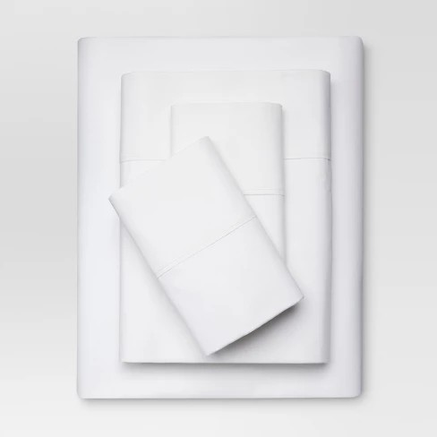 300 Thread Count Organic Cotton Solid Sheet Set - Threshold™ | Target