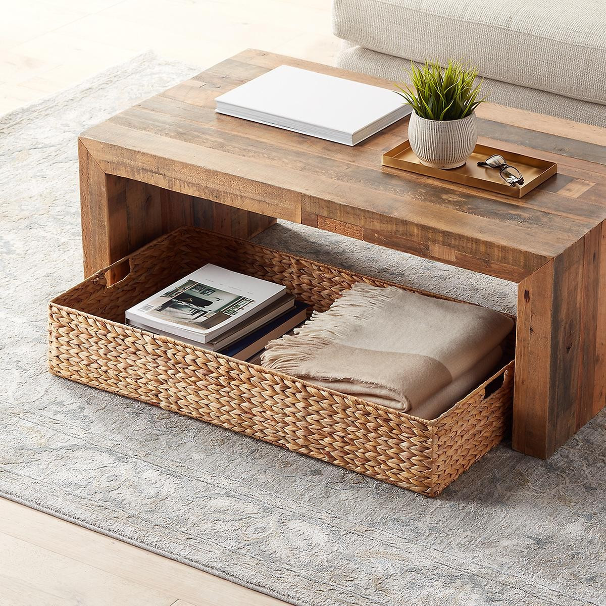 Water Hyacinth Coffee Table/Under Bed Bin | The Container Store