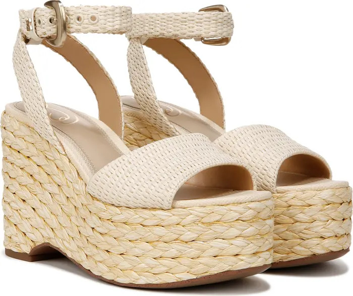 April Platform Wedge Espadrille Sandal (Women) White Wedge Sandals White Wedges Straw Sandals 2024 | Nordstrom
