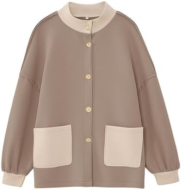 Disamer Jackets for Women Fall Fashion 2025 Casual Bomber Jacket Varsity Lantern Long Sleeve Oute... | Amazon (US)